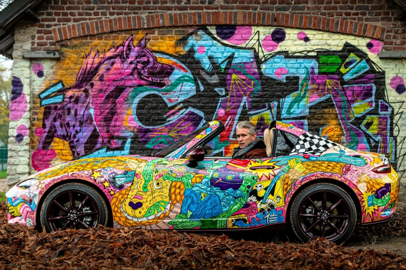 Mazda Dealer Creates A $75K MX-5 That Glows In The Dark With A Giant Godzilla Surprise