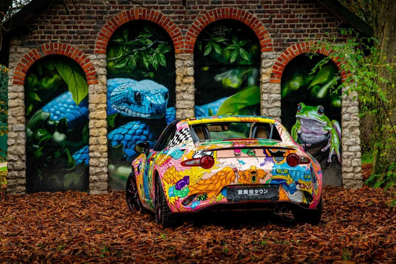 Mazda Dealer Creates A $75K MX-5 That Glows In The Dark With A Giant Godzilla Surprise