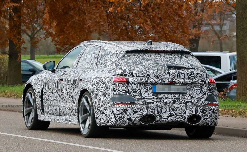 2026 Audi RS5 Avant Shows Off Hybrid Engine’s Fat Oval Tailpipes
