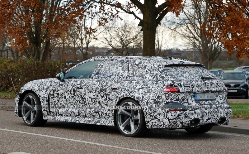 2026 Audi RS5 Avant Shows Off Hybrid Engine’s Fat Oval Tailpipes