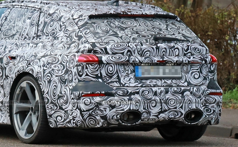 2026 Audi RS5 Avant Shows Off Hybrid Engine’s Fat Oval Tailpipes