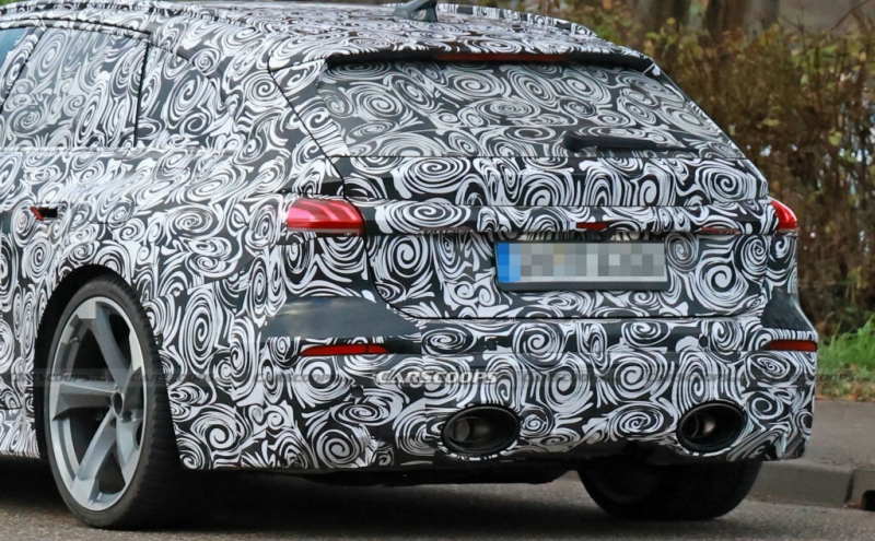 2026 Audi RS5 Avant Shows Off Hybrid Engine’s Fat Oval Tailpipes